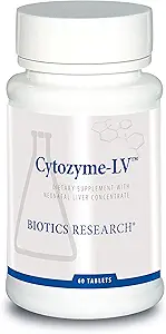 Biotics Research Cytozyme LV Neonatal Liver, Sağlıklı Canlı Fonksiyonlar ve Serum Albümin, Mükemmel B Vitaminleri ve Demir Kaynağı, SOD, Catalase, Potent Antioksi 60 Tabletler