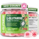 Nextdia L-Glutamine 1200mg Gummies for Gut & Immune Support – Leaky Gut Repair with Slippery Elm, Marshmallow Root, Ginger, Aloe, Vitamin C D3, Zinc & Probiotic – Sugar-Free, 120 Ct