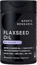 Spor Araştırması Flaxseed Oil Softgels 1242mg - Plant Based Omega 3 Supplement for Women & Men - Non-GMO Doğrulanmış, Soy & Gluten Free (200) Count & Gluten Free (200) Count