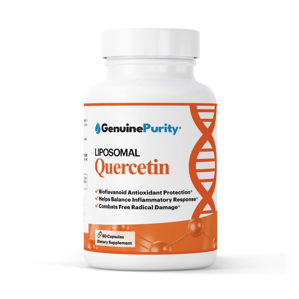 Liposomal Quercetin Supplements 250mg per Serving - Support Antioxidant Defense, Cellular Health & Immune System Perfect for Healthy Aging and Vitality - 60 Capsules