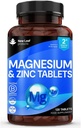 Magnezyum Supplement 500 mg Magnezyum ve çinko Supplement - Yüksek Absorbency & Çinko - Kas Bones & Sağlıklı Immune Function - Vegan, Non-GMO, Gluten-Free - 120 Easy to Swallow Tablets