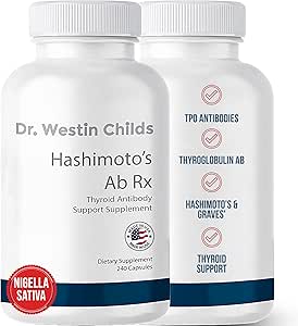 Dr. Westin Childs Hashimoto's Ab Rx | Organik Black Cumin Tohum Nigella Sativa for Immune, Tiroid Antibody Support, Digestion, TPO & Thyroglobulin, Omega 6, 7, 8, Thymoquinone, Selenium - 120 ct