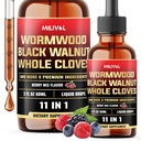 11in1 Black Walnut Wormwood Tincture Extract with Whole Cloves, Berberine and 8 More - Berry Mix Flavor - 2FL Oz - 120 Day Supply