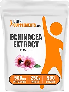 BulkSupplements.com Echinacea Extract Powder - Echinacea Extract, βοτανικό συμπλήρωμα για την υποστήριξη του ανοσοποιητικού - Vegan & Gluten Free, 500mg ανά υπηρεσία, 250g (8,8 oz) (πακέτο του 1)
