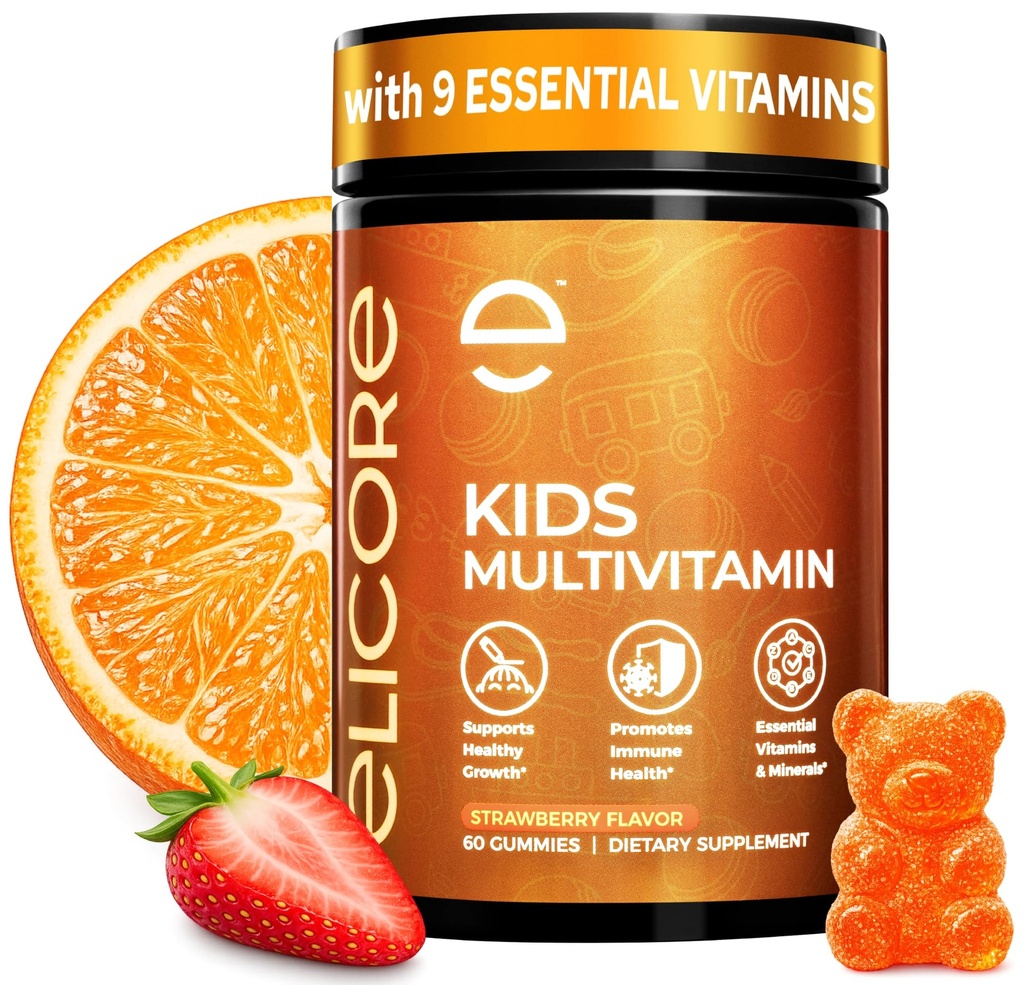 Premium Kids Multivitamin Gummies – 12 in 1 Kids Gummy Vitamins – Growth Chewable Multivitamin for Toddlers and Teens – Immune, Brain & Focus Support – GMO-Free, Gluten-Free – 2 Months Supply