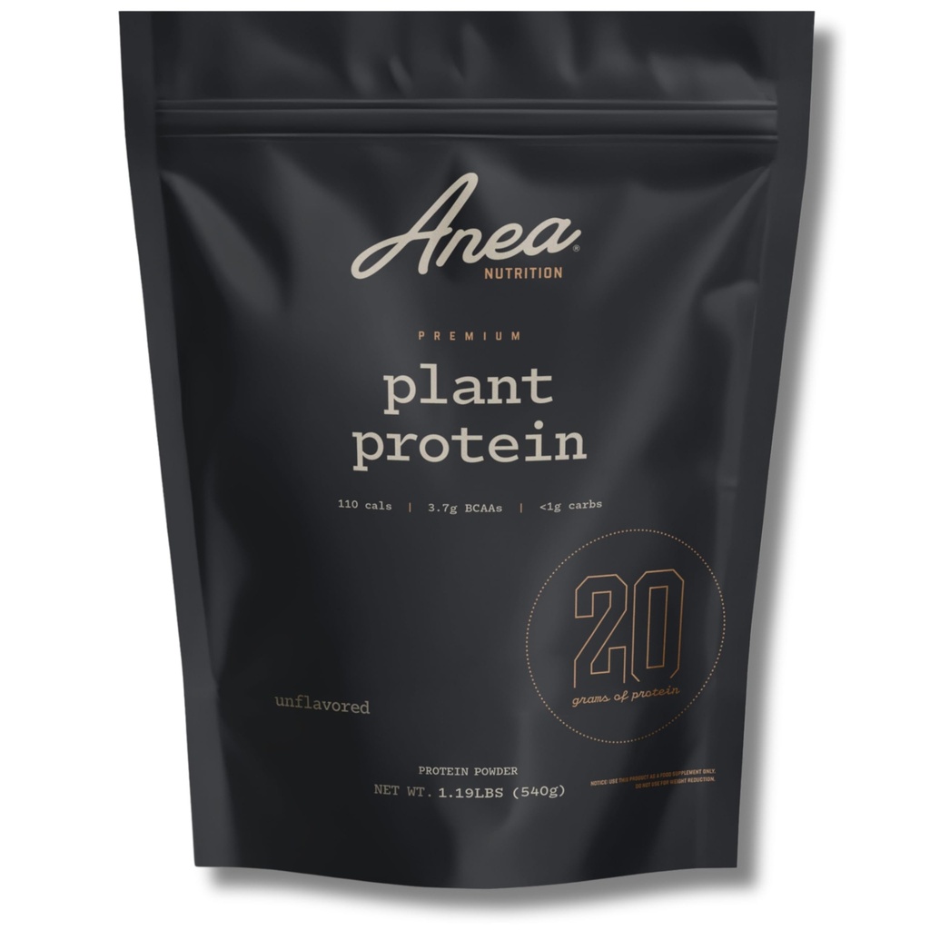 Anea Plant Protein - Unflavored | 20g Vegan Protein | Low Carb <1g | Complete Amino Acids | Dairy-Free, Gluten-Free, Cholesterol-Free | Neutral Flavor for Smoothies & Recipes | Made in GMP Facility