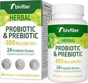 Kadınlar için Probiyotikler 300 Milyar CFU, 24 Strains Probiyotik+15 Organik Herbs Prebiyotikler, Pre and Probiyotikler, Digestive Health, Immune & Gut, Diarrhea, Bloating, Vegan, 2 Ay Supply