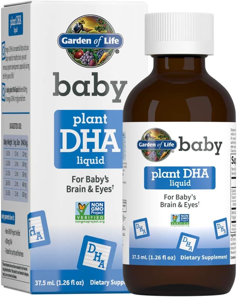 Life Baby DHA Drops, Baby's Brain & Eyes from Vegetarian Friendly Plant Based Sources (No Fish Oil) for Bebekler & Toddler için 600 mg Omega 3 DHA Vegan for Baby's Brain & Eyes from Vegetarian Friendly Plantive Sources (No Fish Oil) for Bebekler & Toddler için 37.5 mL (1.26 fl oz) Sıvı