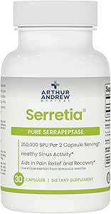 Arthur Andrew Medical, Serretia, Serrapeptase Formula for Muscle and Sinus Support, 30 Κάψουλες