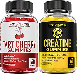 Ατλαντίδα διατροφή ταρτάρ Cherry 60 Gummies + Createine 2-Pack (120 Gummies)