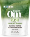 Om Mushroom Superfood Reishi Organic Mushroom Powder, 100 Servings, Organic Adaptogen Powder for Stress Relief and Immune Health