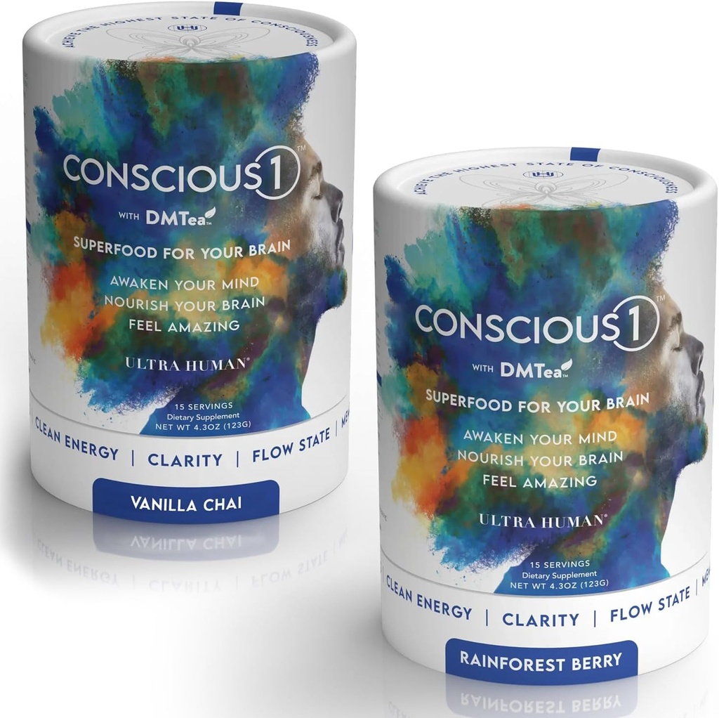 Ultra Human CONSCIOUS1 - Focus Boosting Superfood Blend Vanilla Chai & Rainforest Berry Çeşitli Paket