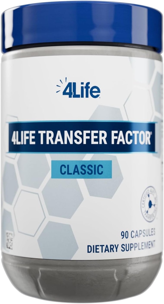 4Life Transfer Factor Classic - with Cow Colostrum for Enhanced Immune Response, Recognition, and Memory - for Ηλικίες 2 και Up - 90 Κάψουλες Veggie