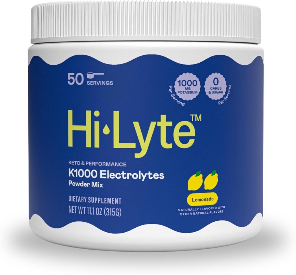 Merhaba-Lyte Keto K1000 Elektrolyte Toz | Lemonade | Hydration Supplement Drink Mix | Boost Energy & Beat Leg Cramps | No Sugar, No Maltodextrin | 50 Servisler