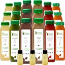 7 Günlük Protein Suyu Raw Fountain tarafından Temizlendi, All Natural Raw Detox Cleanse, Cold Pressed Meyveler, Sebzeler, Vanilla ve Chocolate Flavor, Tasty ve Enerjilendirme, 42 Şişe 12oz, 3 Ginger Shots