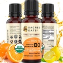 Çocuklar ve Yetişkinler için Organik Sıvı Vitamin D Drops, Sugar Free. Easy to Use 1.000 IU/Drop in Coconut MCT Oil. LastsAy, Best for High Doses. Max Abxia VIT D3 Supplement. Great Taste (Citrus)