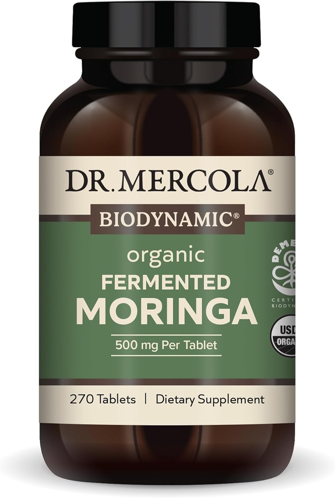 Dr. Mercola - Biodynamic Organic Fermented Moringa Diyeter Supplement, 270 Hizmet (270 Tablet)