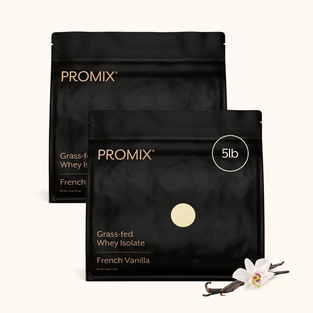 ProMix Beslenme Whey proteini Isolate Toz - Grass-Fed - FPost Workout Fitness & Beslenme Shakes, Smoothies, Baking & Cooking Tarifleri - Gluten-Free & Keto-Friendly - Vanilla - 5 Pound (Pack of 2)