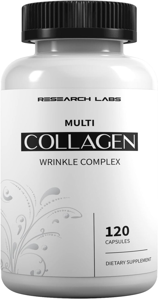 Araştırma Laboratuvarları 120 Collagen Pills - 6000 mg. Grass Fed Deri, Ortaklar, Tendons, Bones, Hair and Nails için Anti-Aging Desteği. Paleo Friendly. Collagen Peptides Toz Supplement