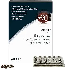 25mg. ABBLO Iron Bisglycinate, Stomach'ta çok canlı ve Gıda ve Gıda Tabletleri ile alınabilir.