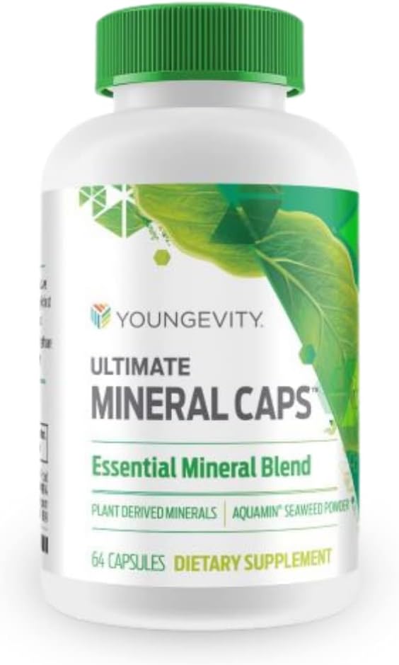 Youngevity Ultimate Mineral CapsTM - 70+ Essential Full Spectrum Trace Minerals - Nutrient-Dense, Derived from Humic & Aquamin Seaweed (64 Κάψουλα)