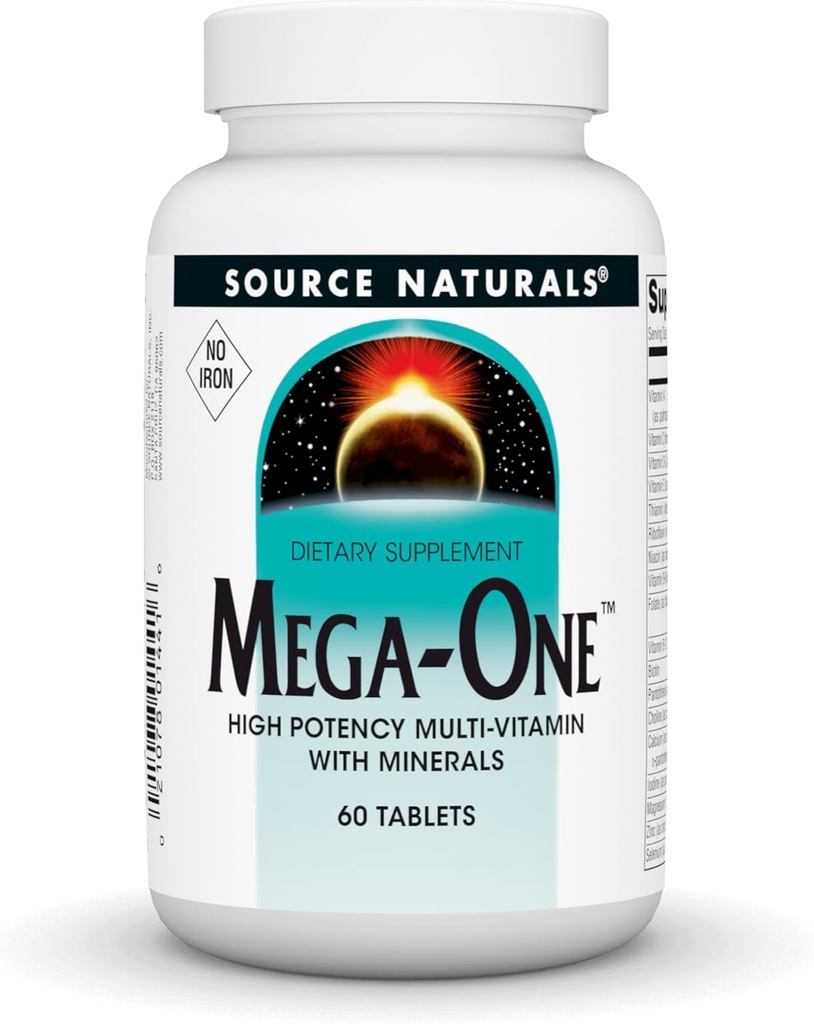 Source Naturals Mega-One multiple No Iron Tablet, 60 Count