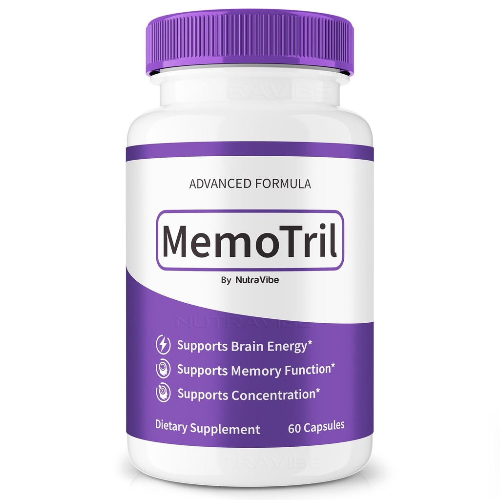 MemoTril Capsules – Memo Tril Natural Brain & Memory Support Supplement | Premium Formula for Clarity, Focus & Performance | Easy-to-Take Pills, Non-Habit Forming, Official (60 Capsules)