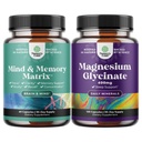 Memory ve Focus ve Glycinate Capsules için Gelişmiş Beyin Tamamı - Beyin Fog Clarity Energy ve Recall için Bellek Tamamı - Uyku Desteği Immunity & Bone Health
