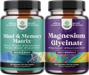 Memory ve Focus ve Glycinate Capsules için Gelişmiş Beyin Tamamı - Beyin Fog Clarity Energy ve Recall için Bellek Tamamı - Uyku Desteği Immunity & Bone Health