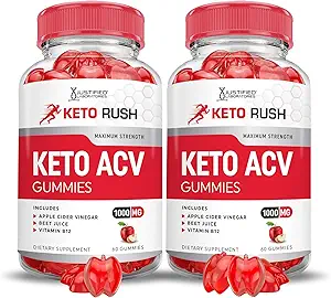 Justified Laboratories (2 Pack Keto Xin ACV Gummies Advanced Formula 1000MG Toz B12 Vegan Non GMO 120 Gummys