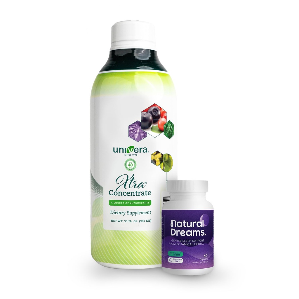 Univera Revitalize & Rest Combo Pack για ενισχυμένη ευεξία, φυσική ενέργεια για την ημέρα, βαθύ ύπνο τη νύχτα με Xtra συμπυκνωμένο & φυσικά όνειρα