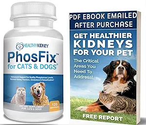 PhosFix για γάτες & σκύλους: Phosphorus Binder για γάτες & σκύλους για να υποστηρίξει κανονικά επίπεδα φώσφορο και λειτουργία των νεφρών, Chitosan για την αποκατάσταση της υγείας των νεφρών Φυσικά. Ένα Ειδικό Συμπλήρωμα Νεφρικής