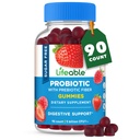 Lifeable Sugar Free Probiyotiks with Prebiyotiks Fiber – Great Tasting Natural Flavor Gummy Supplement – Keto Friendly Chewable – for Gut Health and Immune Support – for Yetişkinler, Man, Women – 90 Gummies