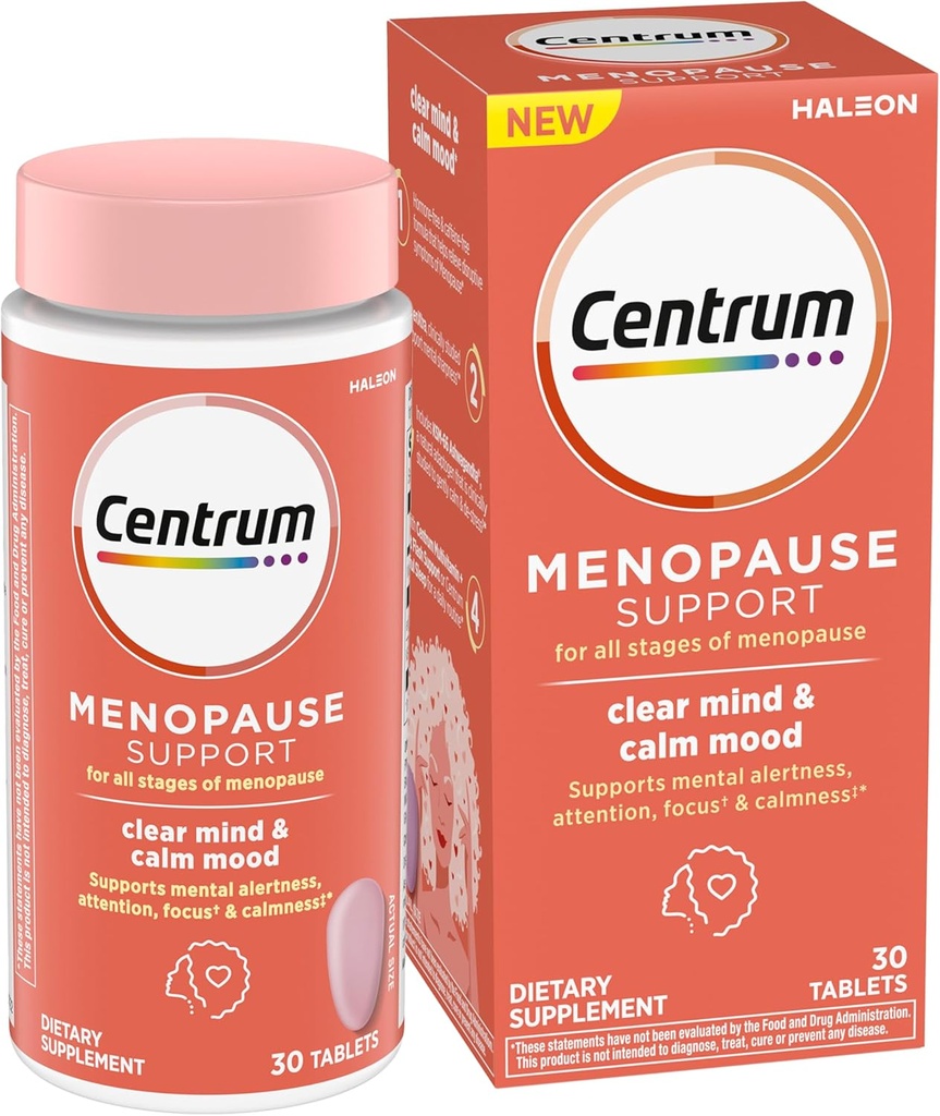 Centrum Clear Mind and Calm Mood Εμμηνόπαυση Υποστηρίξτε τα δισκία, με Κλινικά Σπουδές enXtra, 30 Count