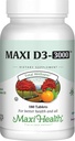 Maxi Health Vitamin D3 3000 IU 75 mcg D Supplement for Health Bones, Teeth, Immune Support - VIT D3 Supplement Easy to Swallow Non-GMO, Supplement for Men and Women – Kosher (180 Tablet)