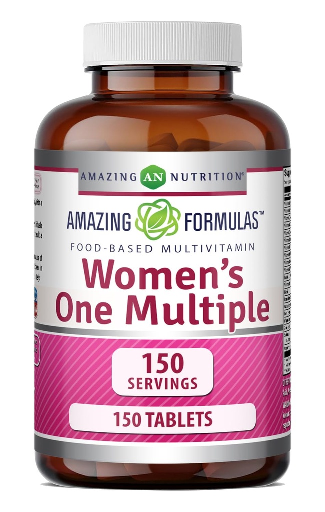 Amazing Formulas Women's One Multivitamin Supplement | Yiyecek bazlı | 150 Tablet | Mükemmel Vitaminler, Mineraller & Probiyotikler | Non-GMO | Gluten-Free | Made in USA