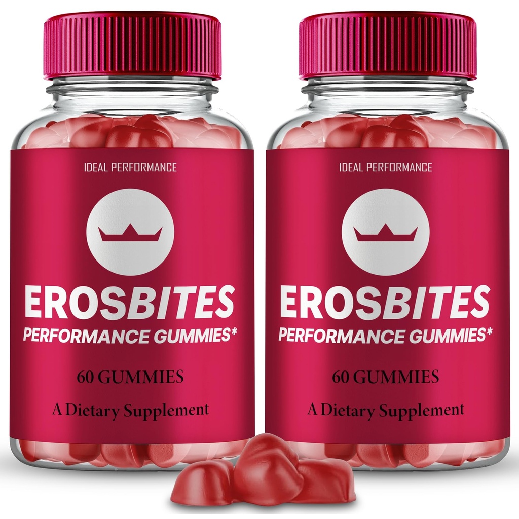 Eros Bites Gummies, Official Eros Bites Gummies for Men - Maximum Strength Performance, All Natural Support Overall Health and Wellness, ErosBites Advanced Formula Support Gummy Reviews (2 Pack)