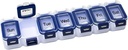 EZY DOSE Weekly (7-Day) Pill Planlayıcı, Tıp Davası, Vitamin Organize Kutusu, Su geçirmez Reçeteli İlaçlara Karşı Kombinasyonlar ve Kazalı Spilling'i Önlemek, Blue