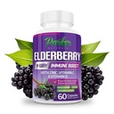 Parker Naturals Organic Elderberry Capsules, 4-way Immune Boost Elderberries, Vitamins C, D & çinko Support, 1260.1 mg Elderberry Supplements for Yetişkinler, 60 Capsules
