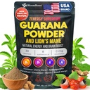 BloomBoost Guarana Powder 1,000mg Per Serv - Lion’s Mane, Ashwagandha, Maca... Natural Caffeine Energizer, Brazilian Herbal Extract, Bulk Superfood, Vegan Friendly, & Non-GMO - 10.6oz (75 Servings)