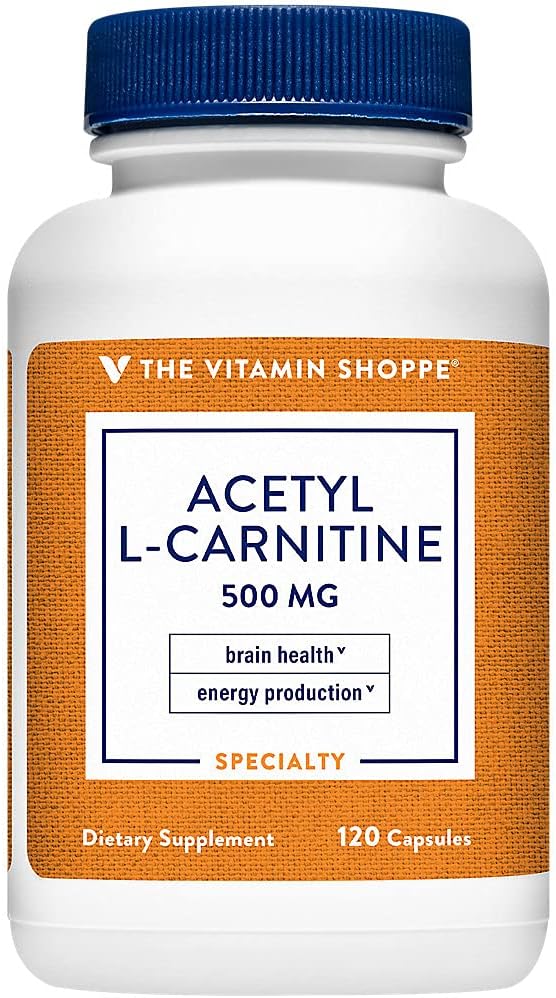 Acetyl-L-Carnitine 500 mg - Sağlıklı Beyin ve Hafıza Fonksiyonlarını Destekler Enerji Üretimi – CarnipureTM, L-Carnitine (120 Capsules) Vitamin Shoppe