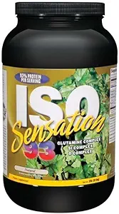 Ultimate Beslenme Iso Sensation 93 with Glutamine Kompleksi Low Carb Whey Protein Isolate Toz - 30 Protein Gramleri, Fat-Free, Keto Friendly, Natural, 2 Pounds