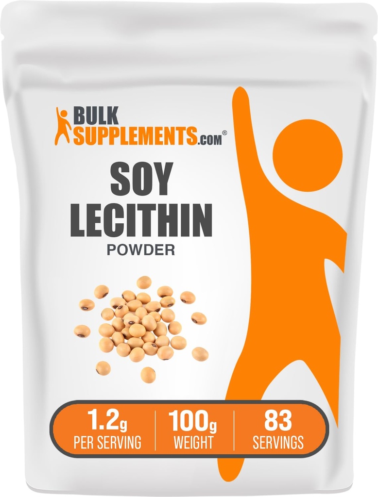 BulkSupplements.com Soy Lecithin Toz - Lecithin Supplement, Beslenme Supplement, Food Grade - Gluten Free, 1.2g per Service, 100g (3.5 oz) (Pazar 1)