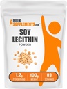 BulkSupplements.com σκόνη λεκιθίνης σόγιας - συμπλήρωμα λεκιθίνης, συμπλήρωμα διατροφής, βαθμός διατροφής - Χωρίς γλουτένη, 1,2g ανά υπηρεσία, 100g (3.5 oz) (πακέτο του 1)