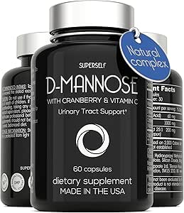 D- Mannose 1000mg Κάψουλες - D Mannose με εκχύλισμα βατόμουρου και βιταμίνη C - 60 κάψουλες 500mg Υψηλής Δύναμης - Ουρολογικής Φυλλαδικής Υγείας για τις γυναίκες & τους άνδρες - Vegan & μη-GMO - γρήγορης δράσης φυσική υποστήριξη UTI
