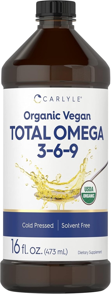 Carlyle Omega 3 6 9 | 16 fl oz | Cold Pressed | Sertifikalı Organik, Vegan Tamam | Vejetaryen, Non-GMO, Gluten Free, andraj Free