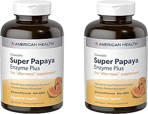 American Health Enzymes Chewable Super Papaya Enzyme Plus 360 Tablet (Pack of 2)