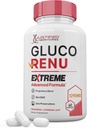 Gluco Renu Extreme 1295MG Glyco Support Pills Advacned Formula Gluo Renew Glycogen Support Formulated with Turmeric Berberine Resveratrol Bit Bitter Melon Butle 60 Capsules