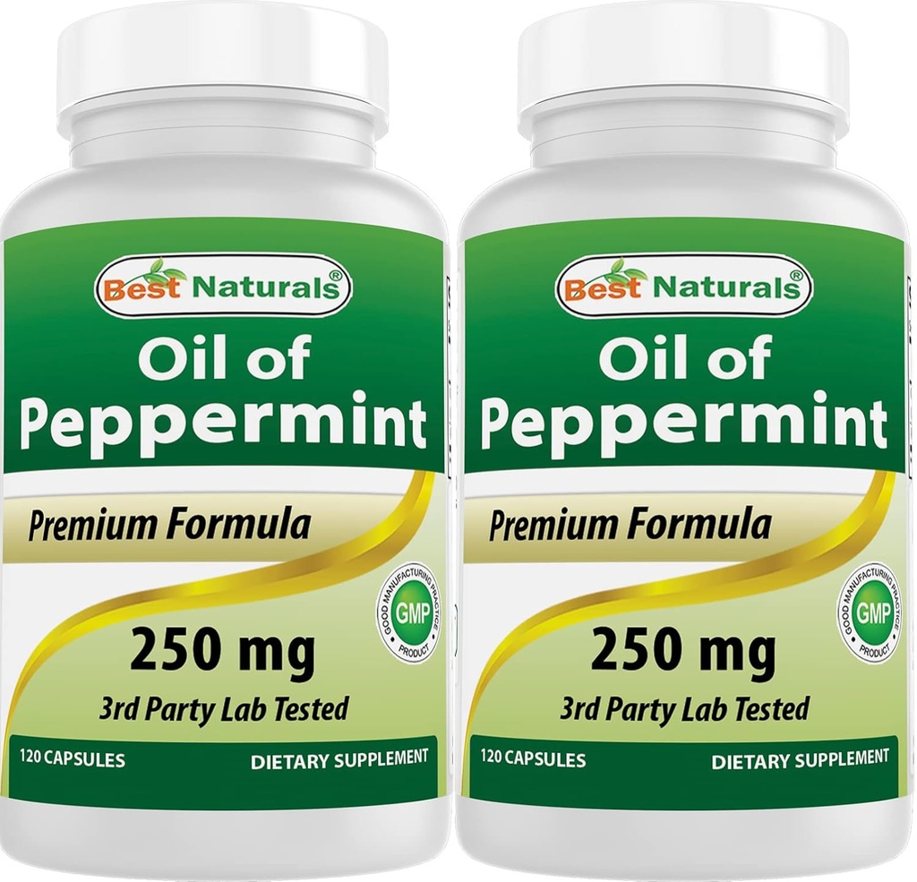 Best Naturals Peppermint Oil 250 mg 120 κάψουλες (120 Count (Pack of 2))