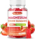 Magnezyum Oksit Gummies 400 mg, Yetişkinler ve Çocuklar için Chewable Hoffman Magnezyum Supplement, Nerve & Muscle Support, Non-GMO, Sugar-Free, Strawberry Flavor, 60 Count
